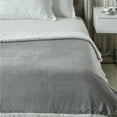 thumbnail image 4 of Deniau Flannel Reversible Solid Sherpa Throw - Super Soft, 50" x 60", Light Grey, 4 of 10