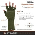 thumbnail image 7 of Alpaca Knit Fingerless Gloves - Made in the USA - Super Soft Baby Alpaca - Small - Green, 7 of 7