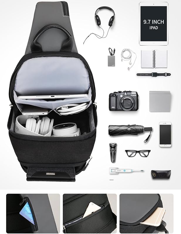 MARK RYDEN Anti-theft Sling Chest Bag Handbag for Men Waterproof Crossbody Travel Shoulder Bag Fit for 9.7" ipad …