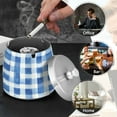 thumbnail image 4 of Yayeee Ashtray with Lid for Cigarette Smokeless Stainless Steel Home Ash Holder, Blue Plain, 4 of 7