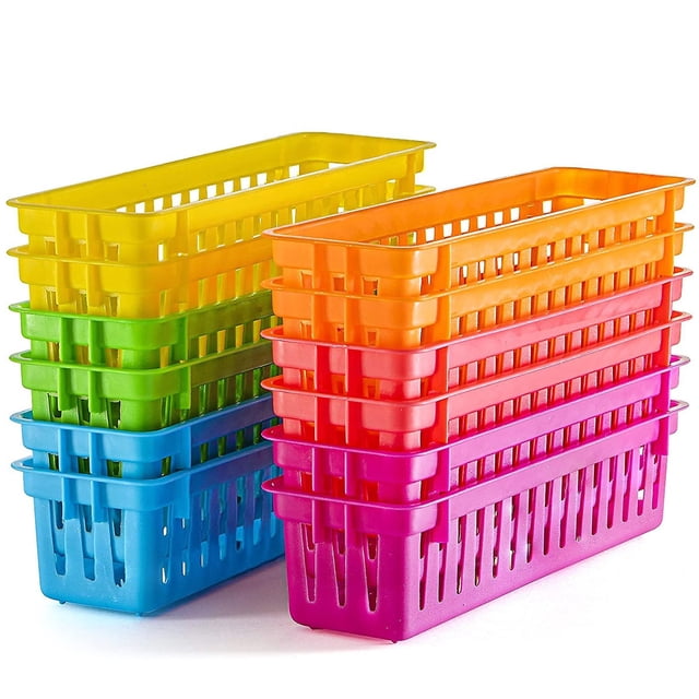 Colorful Pencil Organizer, Space-Saving Design, Strong and Durable Plastic, For Classroom, Office Desk, Small Desk, And Toy Storage, 12-Piece Set, Elegant Design