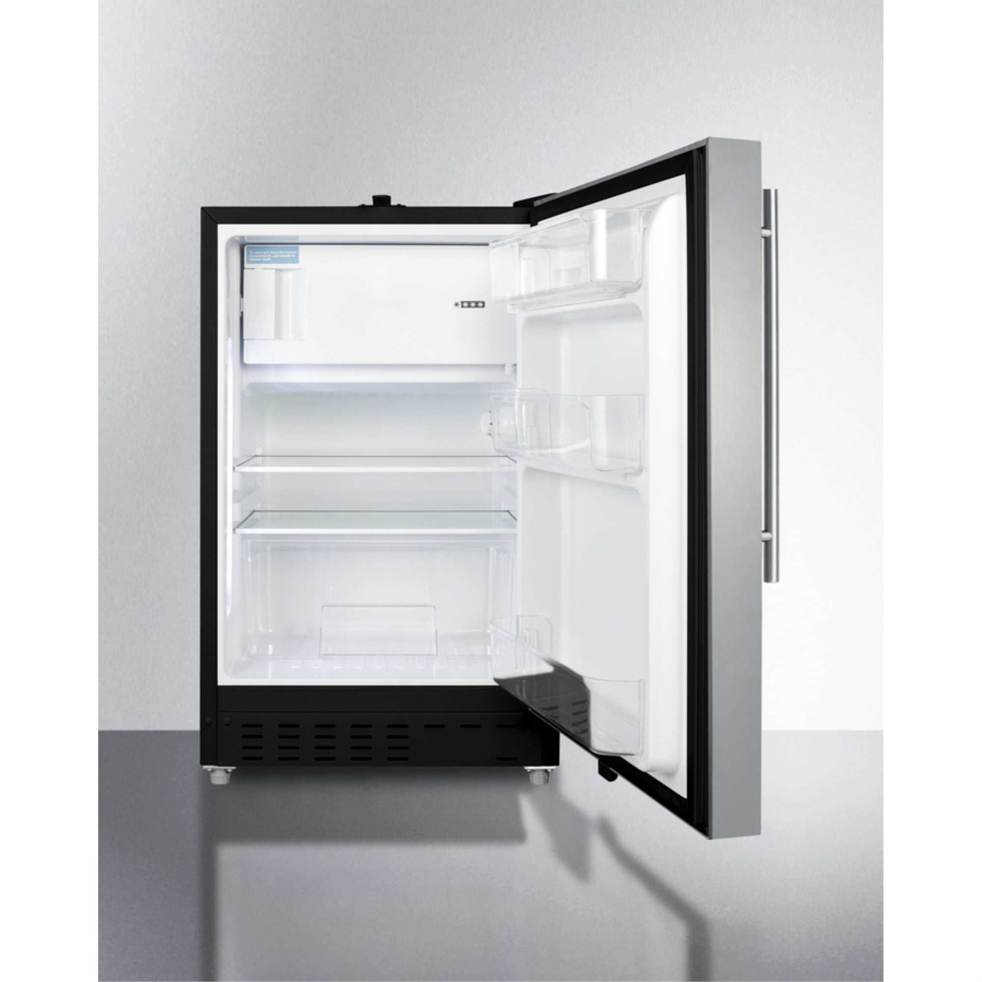 ADA compliant built-in or freestanding 20 Inches wide refrigerator-freezer for residential use with lock