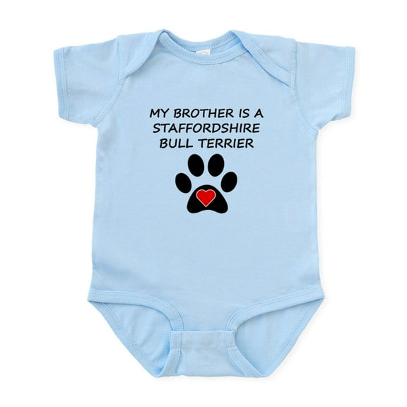 CafePress - Staffordshire Bull Terrier Brother Body Suit - Baby Light Bodysuit, Size Newborn - 24 Months