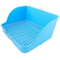 thumbnail image 1 of Esquirla Rabbit Litter Box Guinea Pig Bunny Hamster Chinchilla Bedding Cage Potty Box Pet Blue lavatory, 1 of 8