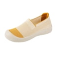 thumbnail image 2 of HTHLVMD Comfortable Walking Sneakers for Women, Women's Lightweight Slip-On Shoes, Women's Casual Slip-On Loafers Comfortable Round Toe Flat Shoes for Daily Wear and Travel, Yellow 8, 2 of 6