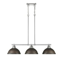 Yep by Golden Lighting Duncan 3-light Island Light in Chrome and Rubbed Bronze shade