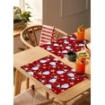 thumbnail image 3 of Placemats Set of 6, Cotton Linen Heat Table Mats Non-Slip Washable Christmas Winter Snowman Snowflakes Red Placemat for Holiday Banquet Dining Kitchen Table Decor, 3 of 5