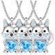 thumbnail image 1 of Colgantes con Dije WolfNeck01 3 Pzas Collar Lobo/Corazón Plata/Azul Metal. High Monaco MXWOF-003, 1 of 4