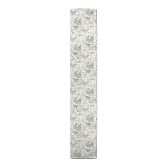 Creative Products Butterflies On White 16 x 90 Cotton Twill Table Runner