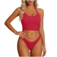 thumbnail image 2 of LNWUY (S-5XL) Plus Size Women's Camisole Tank Top with Built in Shelf Bra Padded Spaghetti Strap Top Undershirts Layering Base Tops Red M, 2 of 6
