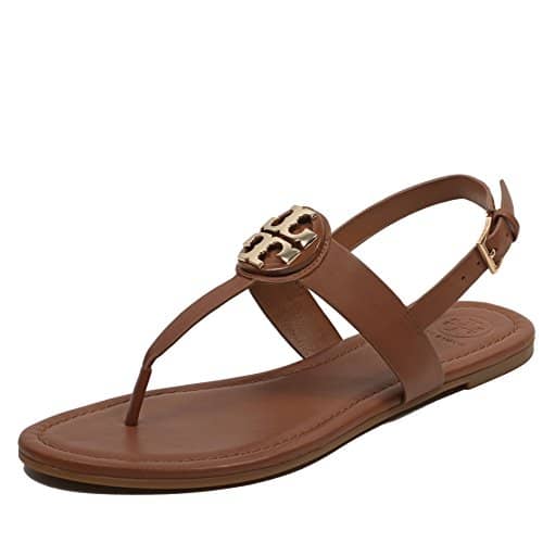 New Tory Burch Women's 43066 Bryce Leather Flat Thong Sandals Royal Tan (US  ) 