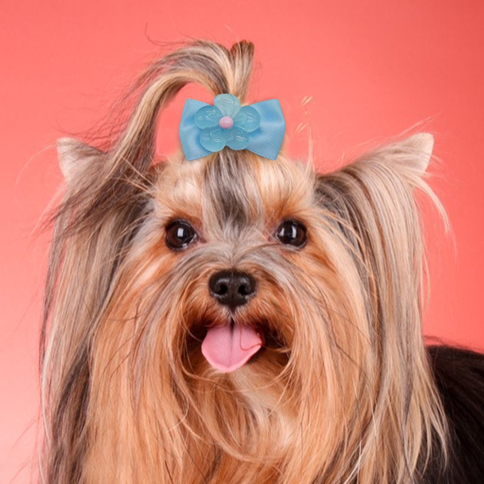 Dog Bows Small Size Dog 4-Pack Cute Pet Hair Bows Organza Bubble