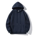 thumbnail image 2 of Hoodies for Men Pullover Casual Solid Pull String Pocket Shirt Fall Clothes Tops Hooded Sweatshirts Navy 4XL, 2 of 4