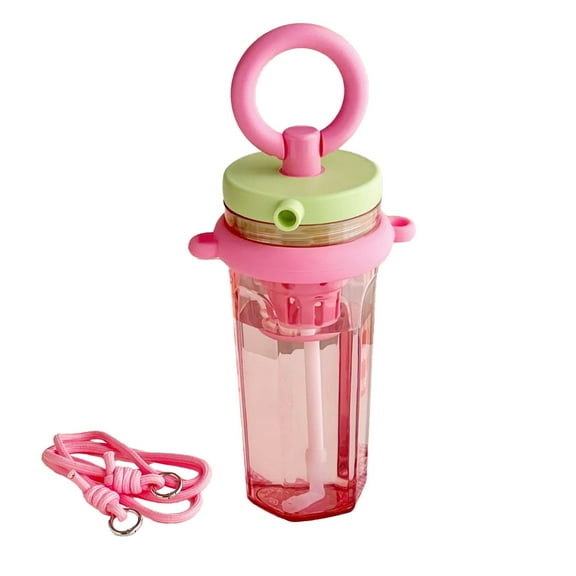 24oz Scald Proof Water Cup Heat Proof Plastic Straw Water Cup Ice Bar Water Cup Large Capacity Straw Drop Proof Portable Water Cups