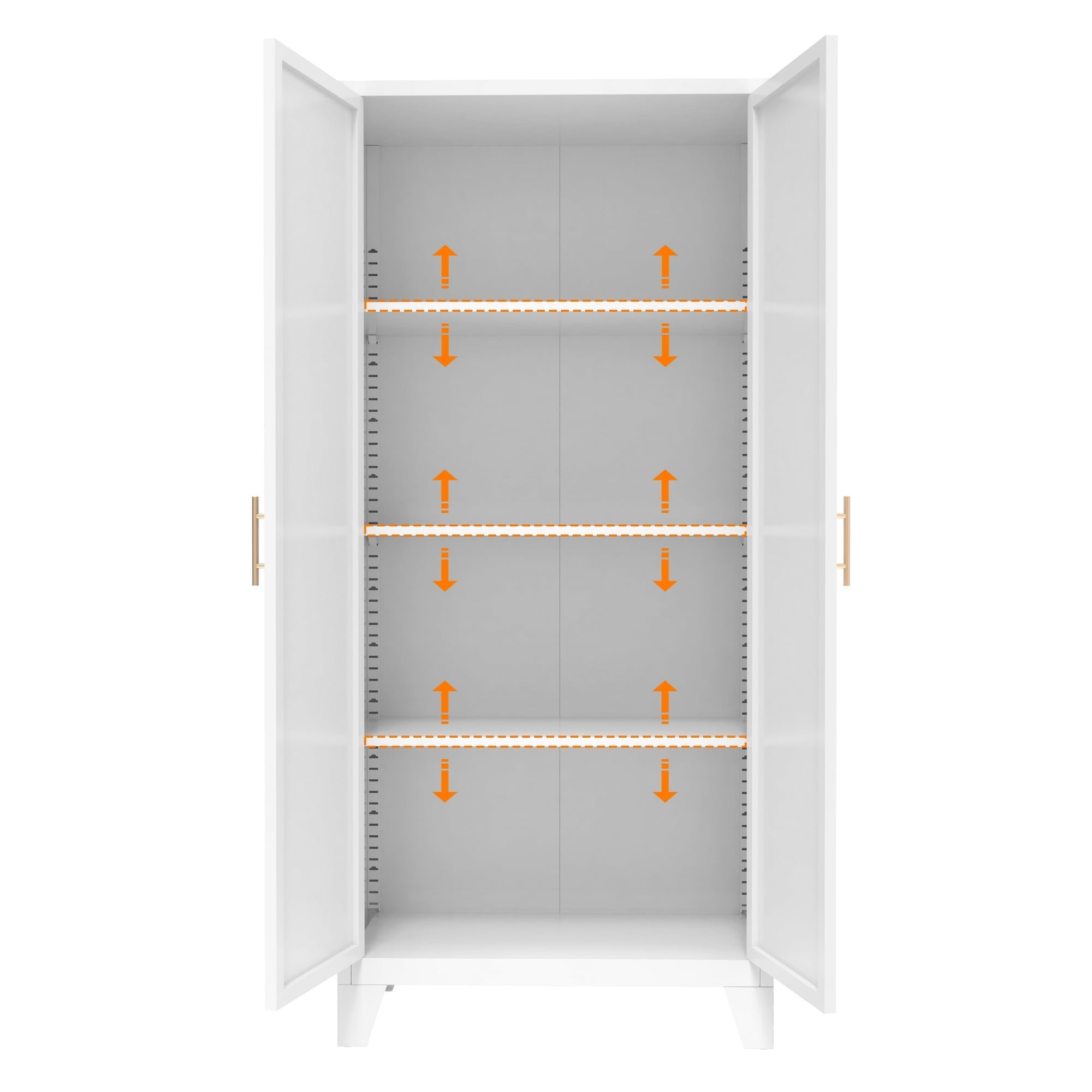 Homy Casa 60.8" White Tall Storage Cabinet with 4 Adjustable Shelves for Kitchen, Pantry Cupboard
