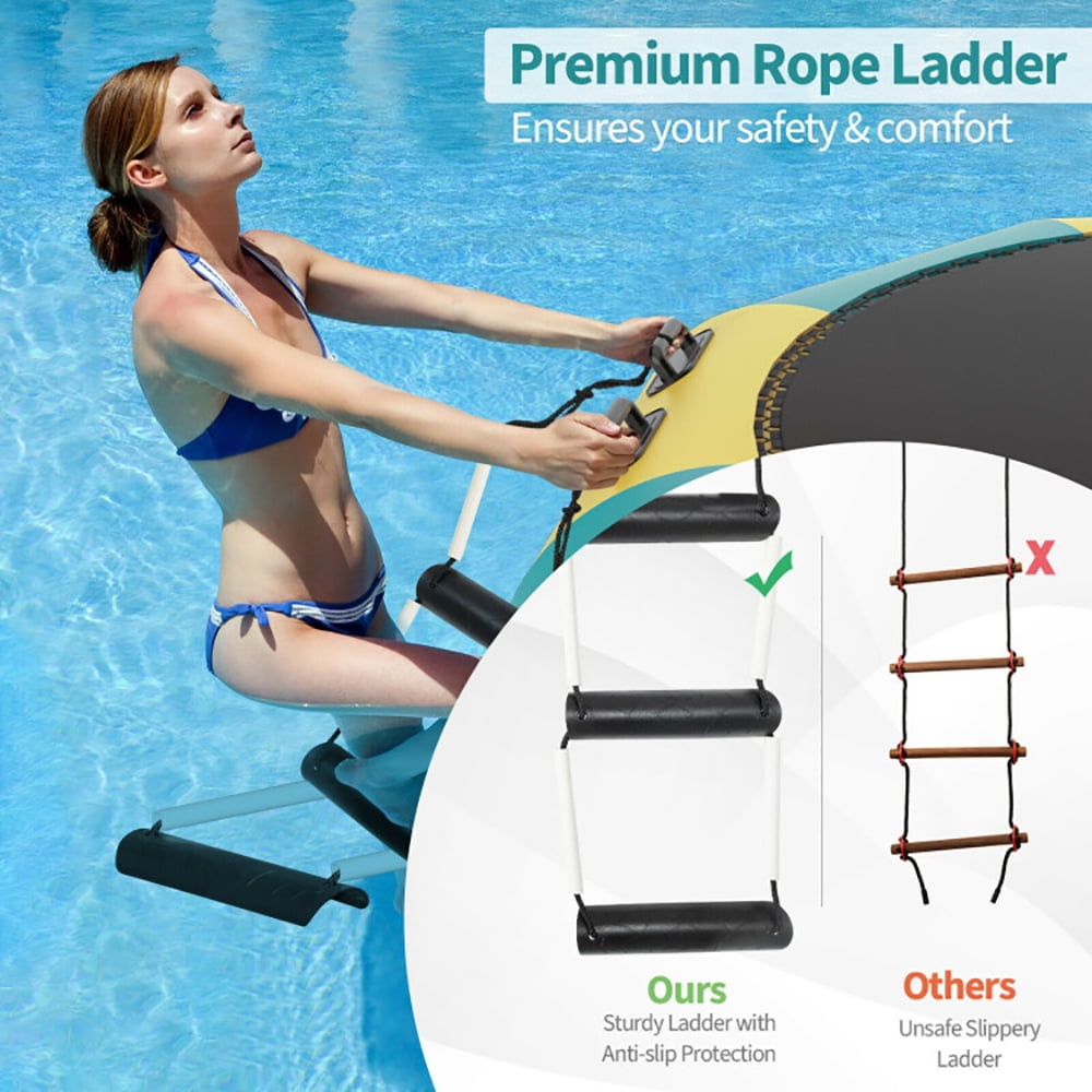 Aimee Lii 15 Feet Inflatable Splash Padded Water Bouncer Trampoline, Outdoor Trampoline for Kids, Yellow Aimee Lii 15 Feet Inflatable Splash Padded Water Bouncer Trampoline, Outdoor Trampoline for Kids, Yellow