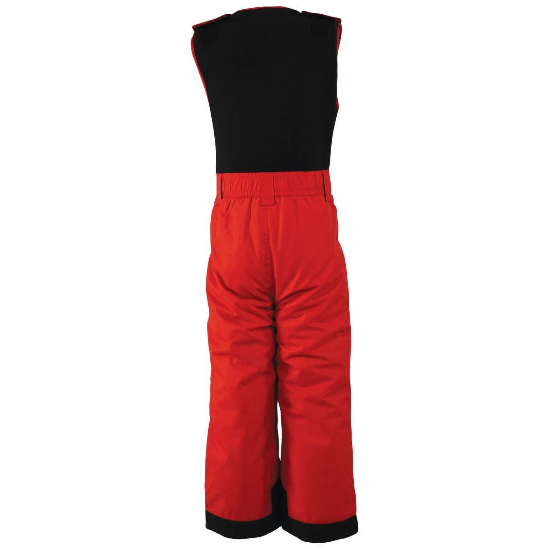 Hudson Baby Unisex Snow Bib Overalls with Fleece Top, Red, Large