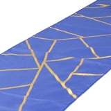 Efavormart 9 Ft Royal Blue Gold Foil Geometric Pattern Blush Polyester ...