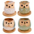 thumbnail image 1 of Miangastore Owl Shape Flowerpots Ceramic Assorted Color 4Pcs 3x2.6x2.5in, 1 of 8