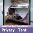 thumbnail image 3 of Pop-Up Bed Tent Twin Size, Indoor Privacy Canopy with 4 Doors & Mosquito Mesh – Breathable Sleeping Tent for Bedroom, Dorm, or Home Use, Easy Foldable Design, 3 of 4