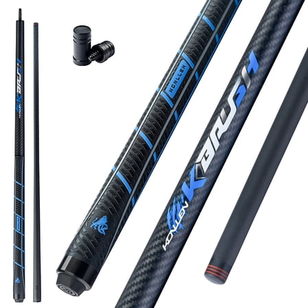 KONLLEN Punch Cue with Carbon Fiber Black Technology 12.9mm 3/8*8 Joint Professional Break Cue Stick