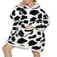 thumbnail image 3 of Adult Kids Winter Warm Wearable Blanket  Big Hooded Sweatshirt Homewear With Front Pocket Oversized, 3 of 6
