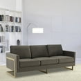 thumbnail image 2 of LeisureMod Lincoln 83" Modern Velvet Upholstered Sofa Couch, Luxury Comfortable 3-Seat Sofa with Gold Metal Steel Frame, Seating Set for Indoor Living Room, Lounge & Office, Dark Grey, 2 of 7