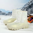 thumbnail image 2 of Dakaela Toddler Snow Boots Boys Girls Shiny Winter Shoes Waterproof Outdoor Warm Ankle Booties for Little Big Kids Beige, 2 of 7