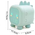 thumbnail image 2 of Reloj despertador para niños Reloj despertador digital con dinosaurio lindo Carga USB, visualización automática de la hora, fecha, temperatura, lámpara de noche con función de repetición (gr, 2 of 5