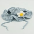 thumbnail image 1 of OUSITAID Cute Floral Patterned Blue Knitted Pet Hat, 1 of 5