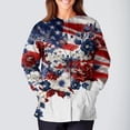 thumbnail image 3 of 4th Of July Trendy Jackets for Women 250th Anniverasry Funny Floral Flag Printed Scrub Jacket Nursing Uniform Shirts with Pockets, 3 of 5
