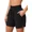 black, variant on Attraco Women's 6" High Waisted Swim Board Shorts Quick Dry Beach Shorts with Pockets