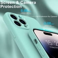thumbnail image 5 of Compatible with iPhone 14 Pro Max Case with Screen Protector - Silky Soft Silicone - Enhanced Camera Cover - Slim Fit Protective Phone Case for Women Girls 6.7" - Ice Teal, 5 of 14
