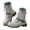 Grey, variant on Womens Hiking Combat Boots Knit Cuff Lug Sole Platform Lace up Buckle Side Zipper Fall Winter Boots Size 5.5-9.5
