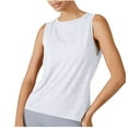 thumbnail image 5 of Homenesgenics Tank Tops for Women Plus Size Women's Solid Round Neck Casual Sports Tank Sleeveless Backless Tops Yoga Women's Clothing White XL, 5 of 6