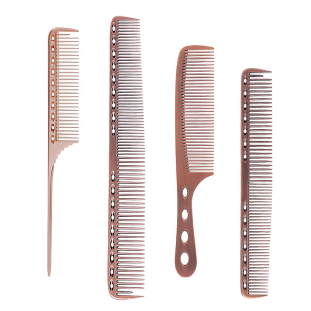 Vogacara Peine de corte 4x para profesionales - Peine de corte de pelo unisex ligero y duradero Peine de peluquería Peines de bronce Type1 NO1