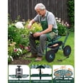 thumbnail image 2 of Siège de Travail de Jardin Roulant avec Roues, Chariot de Jardinage à Siège Pivotant à 360° avec Poignée de Direction Extensible, Plateau à Outils et Panier de Rangement, Capacité de 400 Lb, Tabourets de Jardinage pour Patio, Cour et Extérieur, 2 of 8