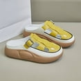 thumbnail image 5 of 2025 Sandals for Women Clearance, Xunlbb Muffin Thick Bottom Middle Heel Half Slippers, Summer Outdoor Women's Sandals, Shoes Sandals(Yellow,Size:38), 5 of 6