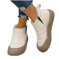 thumbnail image 4 of SUNVIT Womens Plush Lined Flock Mid-Top Warm Winter Shoes - White, Size 43, Thick Sole, Easy On/Off for Cold Weather Daily Wear, 4 of 9