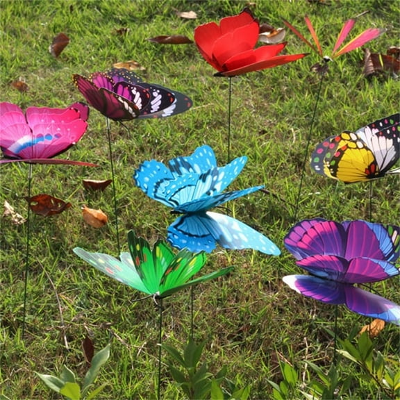 Gosuguu 24pcs Butterfly Garden Stakes, Outdoor Planter Stakes for Flower Pots, Garden Decor for Backyard, Patio, Yard, and Flower Bed Decoration