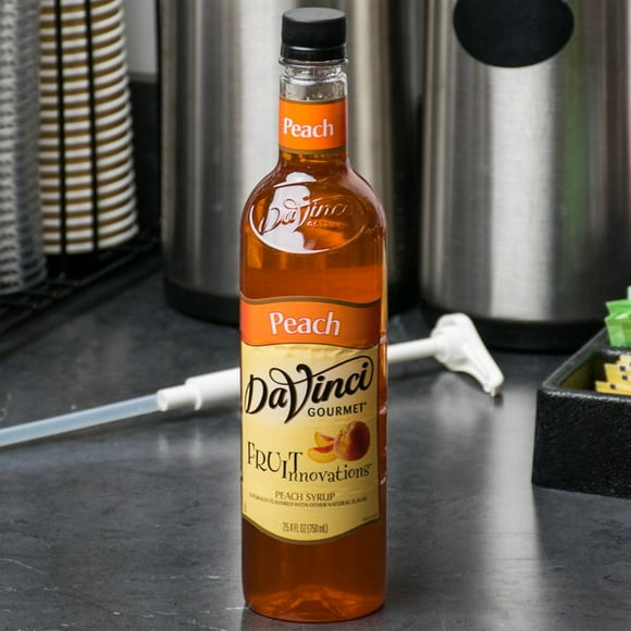 DaVinci Gourmet 750 mL Fruit Innovations Peach Cold Beverage Flavoring / Fruit Syrup