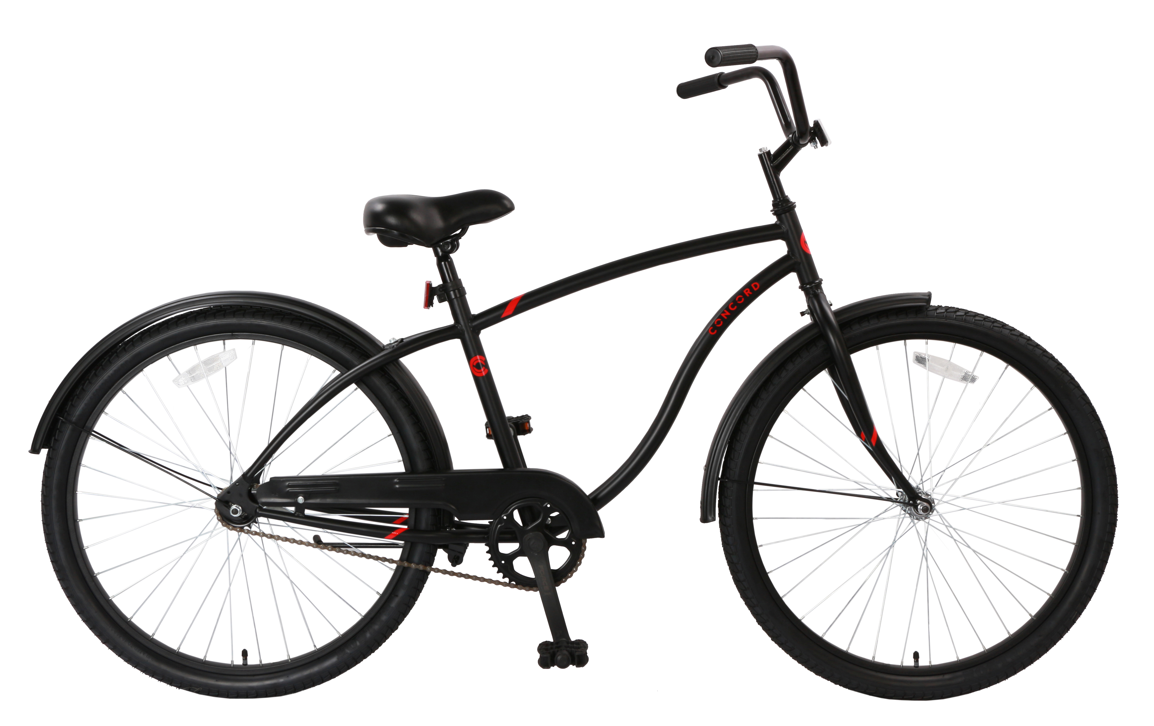 Concord 26" Pacifica Cruiser Bicycle, Fits Riders 5'2" - 5'10"+, Adult, Unisex, Matte Black