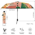 thumbnail image 3 of FORMRS Travel Umbrella Folding Auto Open Close Windproof Rain UV Protection, Pink Cityscape Painting, 3 of 8