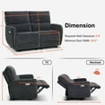 thumbnail image 4 of MCombo 60.2" Wall Hugger Power Reclining Loveseat Sofa with Adjustable Headrest, RV Recliner Loveseat with USB and Type C Charge Ports for Small Spaces 6924 (Dark Grey), 4 of 8