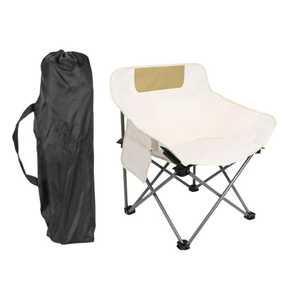 GARENDE Folding Camping Chair Heavy Duty Lightweight Beach Chair for Park BBQ Picnic Beige S