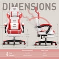 thumbnail image 6 of HLDIRECT Gaming Chair with Footrest, Massage Leather Game Chair, Ergonomic Gamer Chair with Lumbar Support & Headrest for Adults,White & Red, 6 of 6