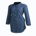 thumbnail image 1 of Robe en Jean Bleu Denim pour Femmes avec Poches, Boutons, Chemise à Manches Longues, Coupe Ample, Mini Robes, 1 of 6