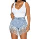 thumbnail image 1 of Pantalones cortos de mezclilla CYLADY Jeans rasgados de cintura alta para mujer, 1 of 6