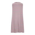 thumbnail image 7 of NXMZXB Summer Dresses for Women 2025 Loose Fit Casual Striped Sundresses Beach Cover Ups Sleeveless Crewneck Tshirt Swing Dress with Pockets Wine M, 7 of 7