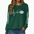 thumbnail image 2 of Towmus Womens Letter Tops Ladies Floral Print Loose Long Sleeve Sweatshirt Round Neck Pullover Top T-Shirt Top Autumn and Winter, 2 of 6